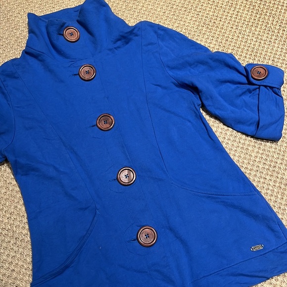 Royal Blue High Neck 3/4 Sleeve - Picture 2 of 4